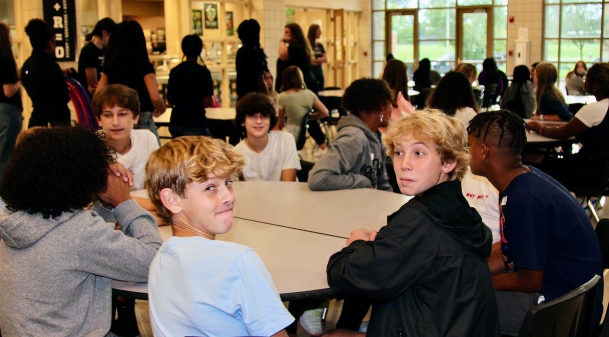 students at a cafeteria table