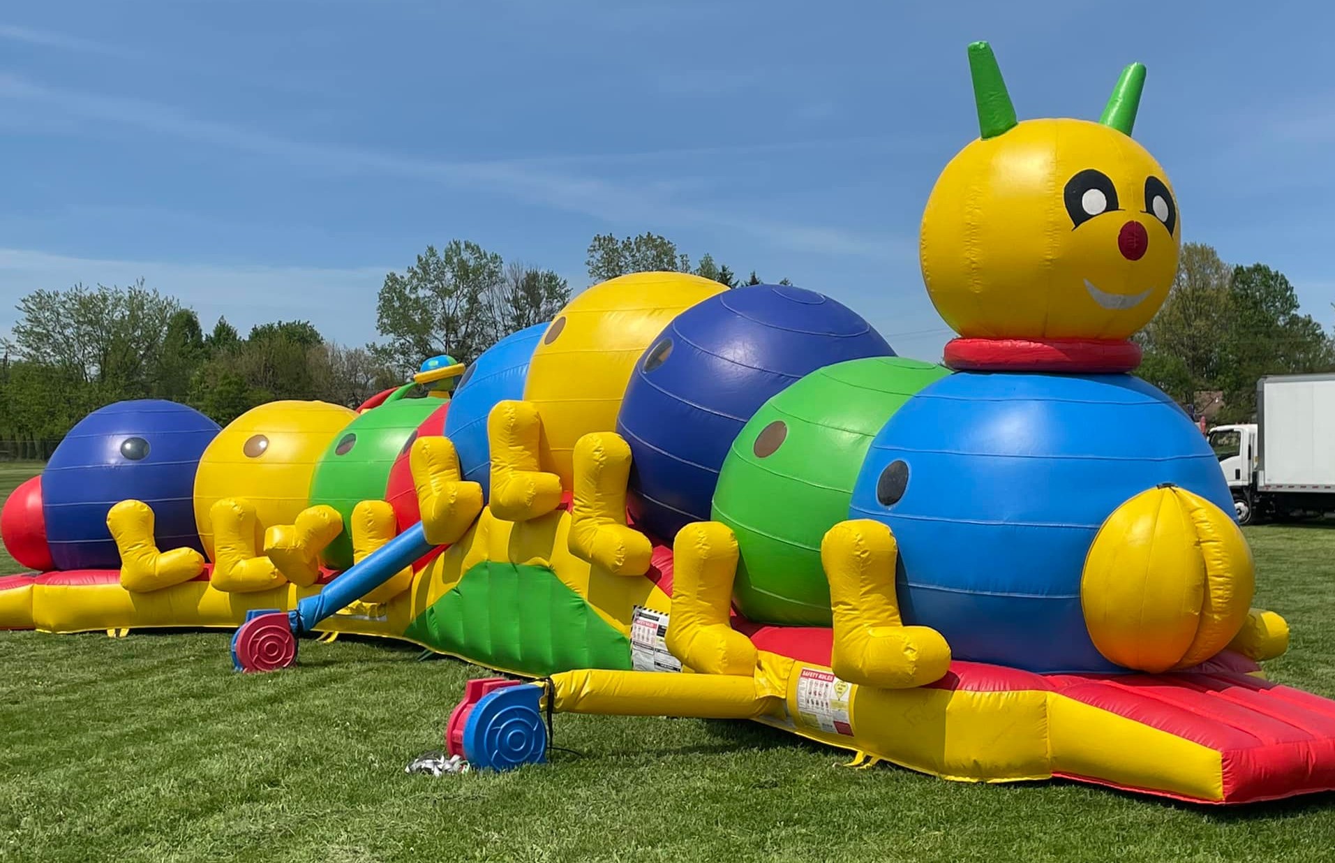 a giant inflatable caterpillar