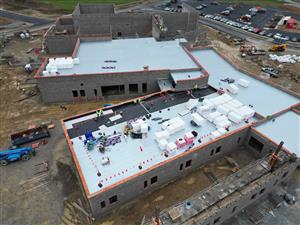  Aerial of new junior high school construction